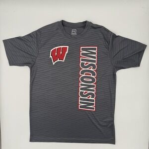 ProEdge Wisconsin Badgers Gray Short Sleeve T Shirt - Men's Large